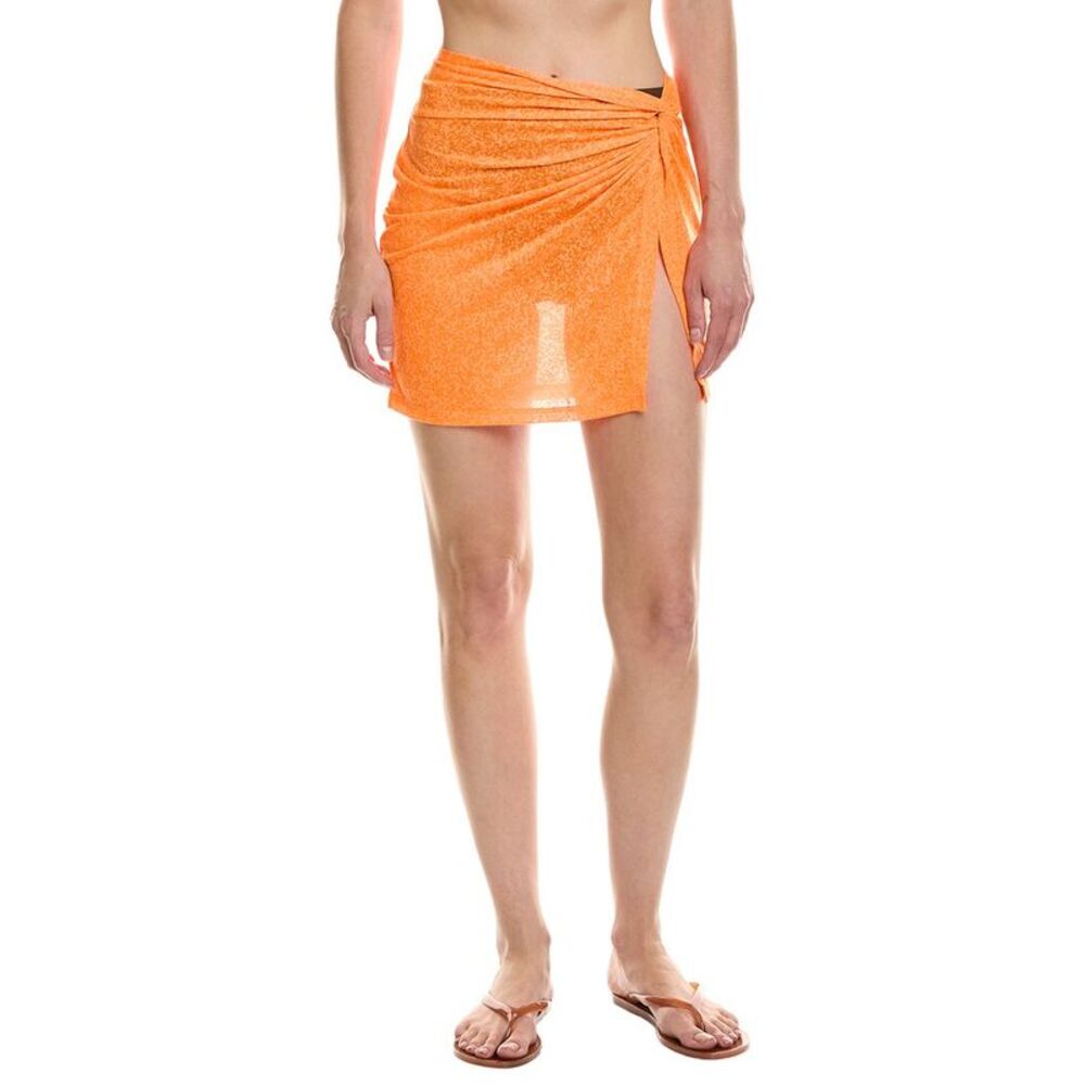 Pitusa Womens  Sarong Mini Skirt, Orange